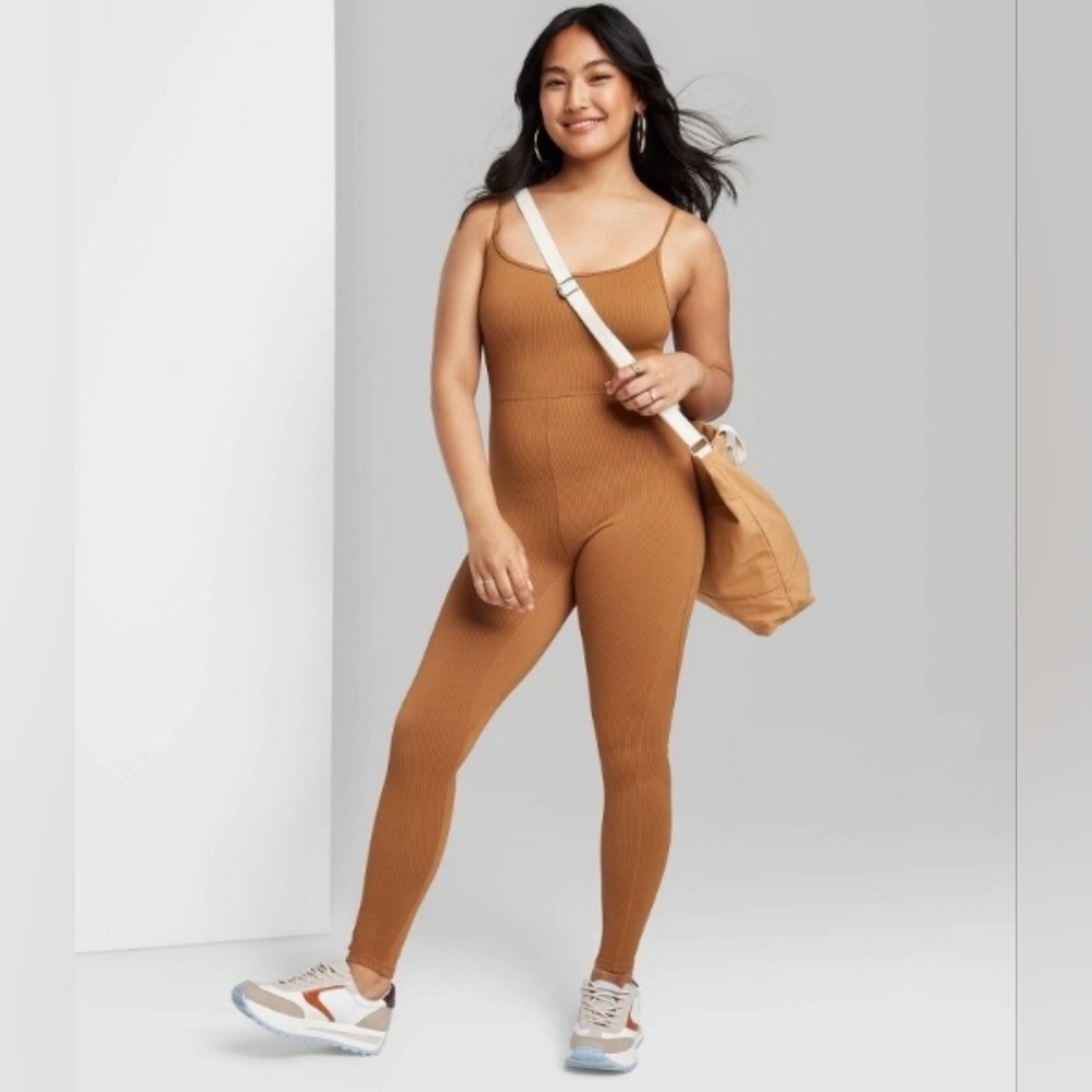 New Wild Fable Women's Seamless Fabric Bodysuit - Wild Fable Brown XS